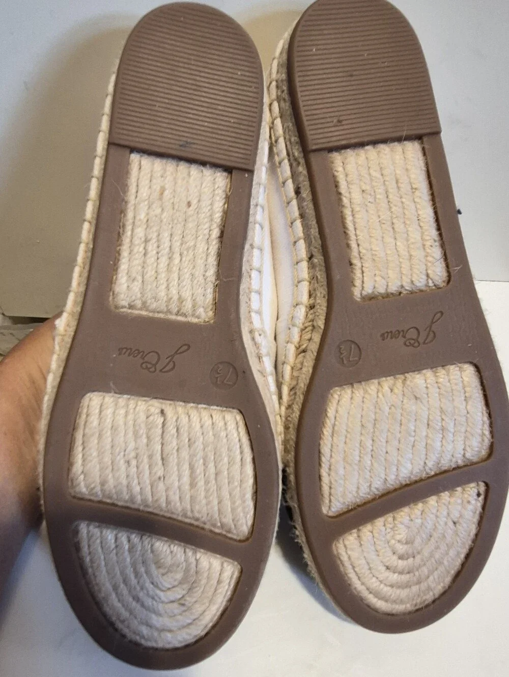 New J.Crew Navy White Canvas Colorblock Espadrilles Loafers Sz. 7.5 Ret $120